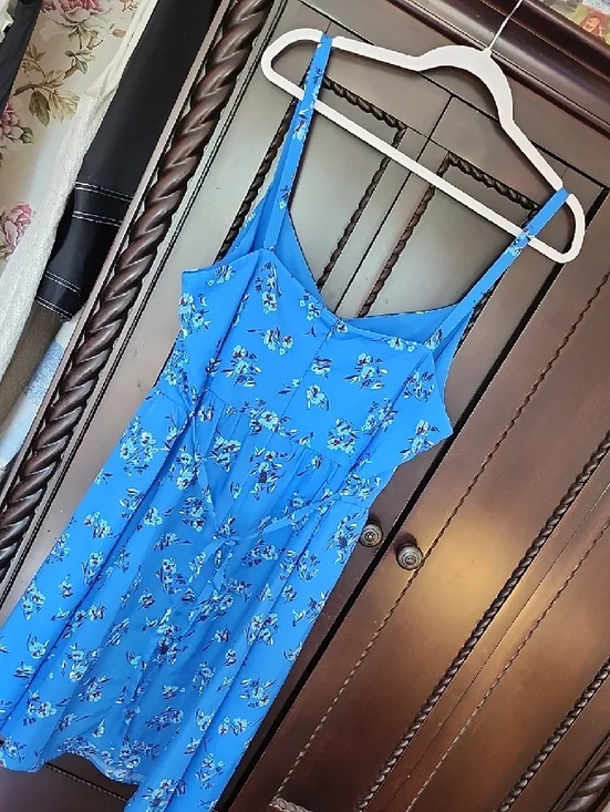 Loft Blue Floral Spaghetti Strap Sundress - Picture 5 of 12